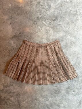 Vintage Hechter Plaid Pleated Mini Skirt in Burberry pattern - size 10